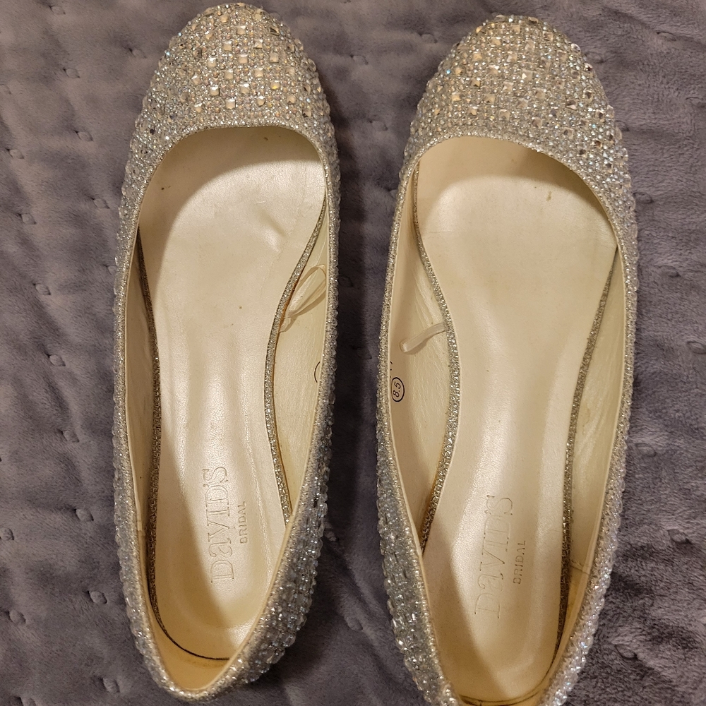David Bridal sparkling shoes